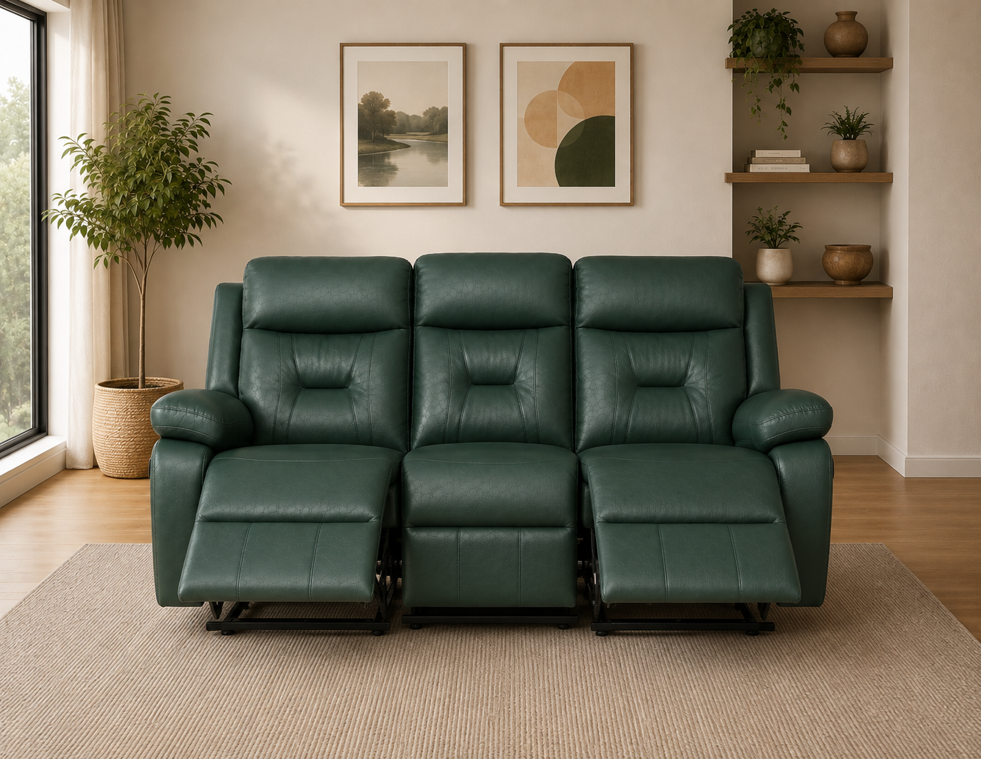 Leather 3-Seater Recliner